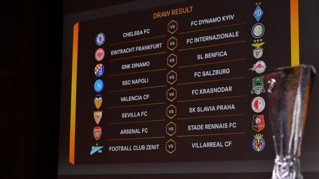 europa league draw 16 finals, 2018,2019