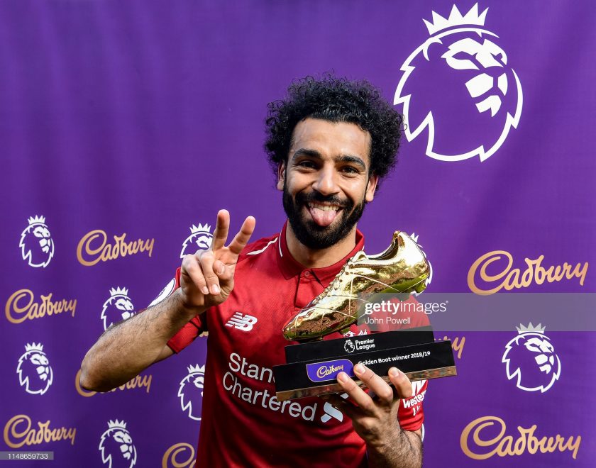 Mohamed Salah of Liverpool with the golden boot