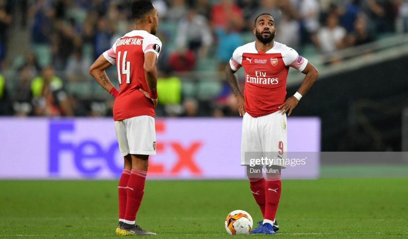 Pierre-Emerick Aubameyang and Alexandre Lacazette of Arsenal