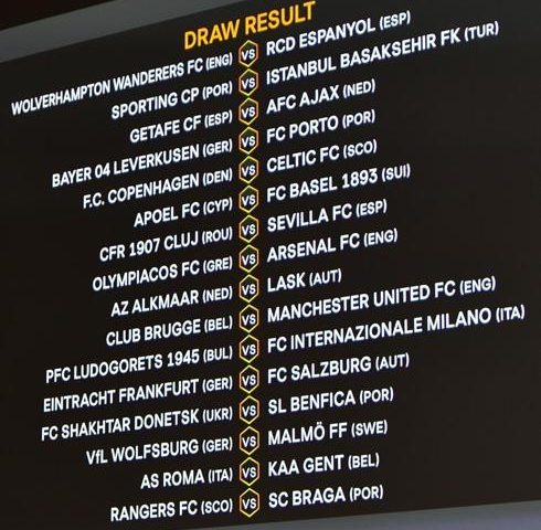 uefa europa league 2020, 1-16 finals, fixtures and schedule