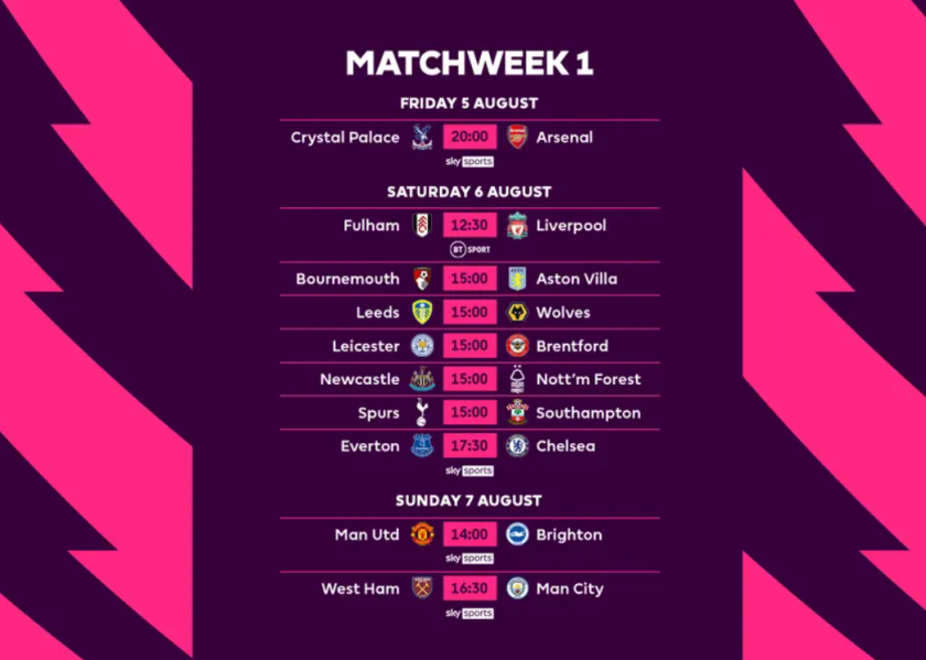 Premier League 2022 23 Schedule Fixtures Released FootballTalk