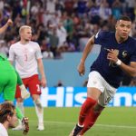 Kylian Mbappe France World Cup vs Denmark celebrates