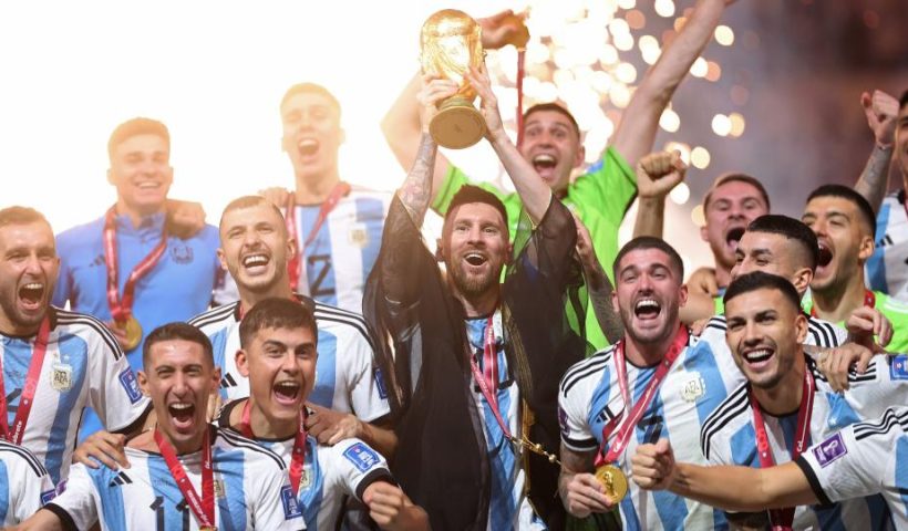 Lionel Messi Argentina World Cup trophy
