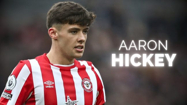 Brentford full-back Aaron Hickey